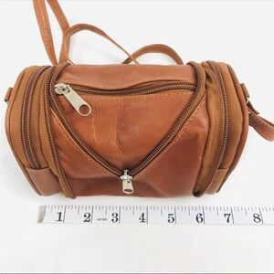 Leather Zipper Collapsible/Expandable Compact Cute Mini Cross Body Shoulder Bag